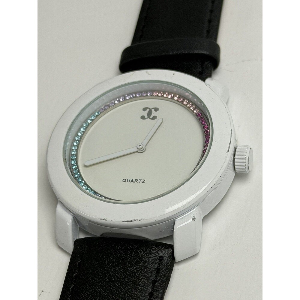 Fashion Quartz Watch 42mm Multicolor Crystal Bezel Fresh Battery New Strap